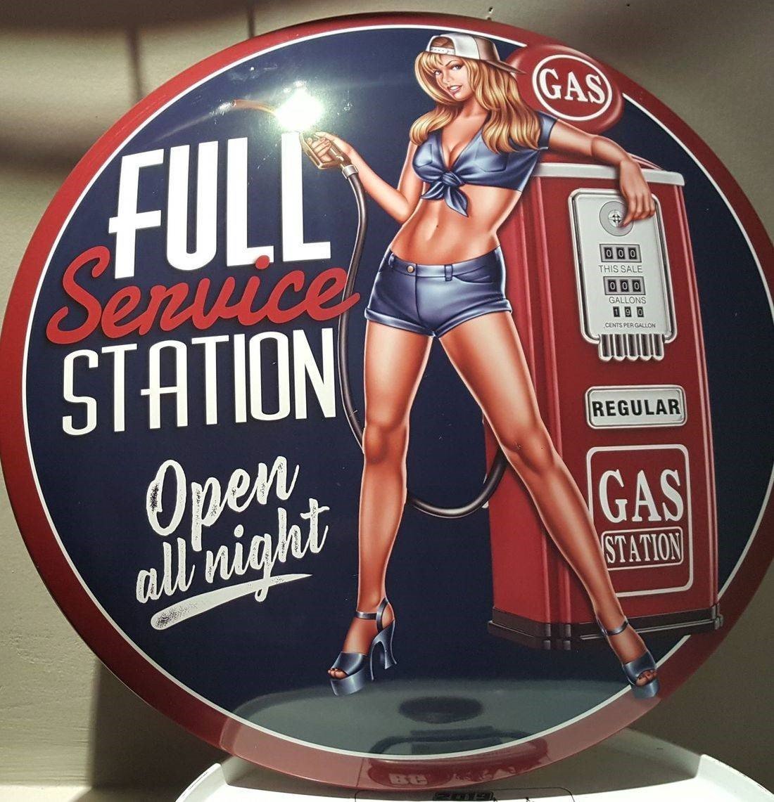 Vintage Gas Pump Pin-up Girl #2